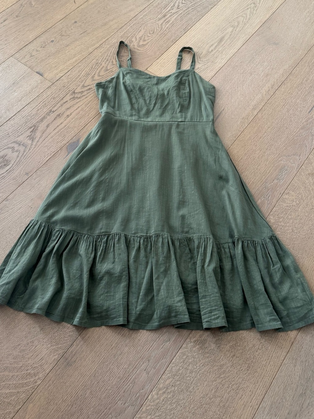 Old Navy Olive Green Ruffle Skirt Mini Dress Size XSmall